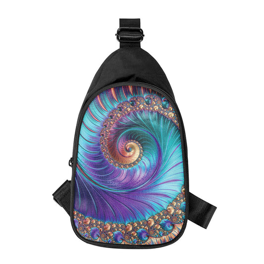 Abstract Fractal Print Chest Bag