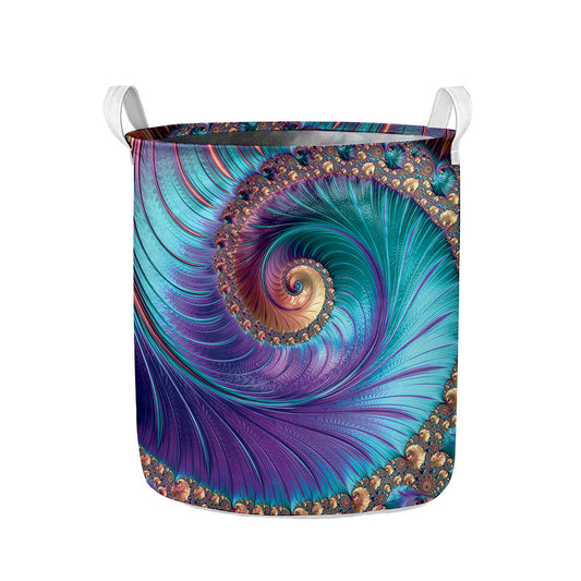 Abstract Fractal Print Collapsible Laundry Basket