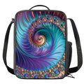 Abstract Fractal Print Crossbody Lunch Bag
