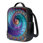 Abstract Fractal Print Crossbody Lunch Bag
