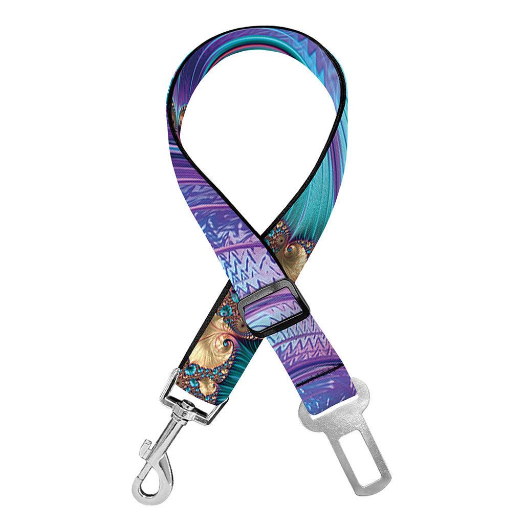 Abstract Fractal Print Dog Seat Belt