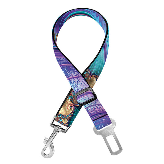 Abstract Fractal Print Dog Seat Belt