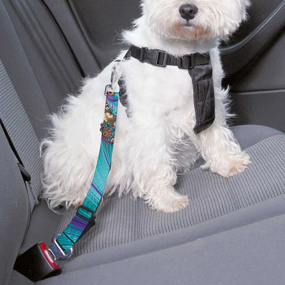 Abstract Fractal Print Dog Seat Belt