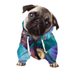 Abstract Fractal Print Dog Zip Up Hoodie
