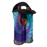 Abstract Fractal Print Double Neoprene Wine Tote