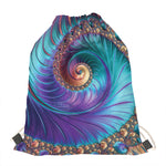 Abstract Fractal Print Drawstring Bag