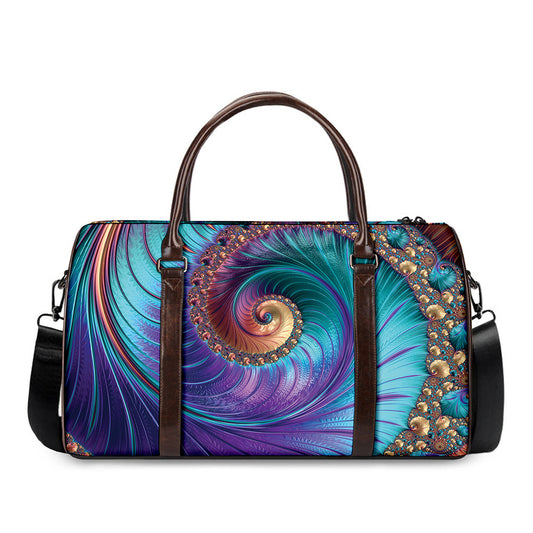 Abstract Fractal Print Duffle Bag