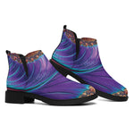 Abstract Fractal Print Flat Ankle Boots