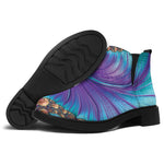 Abstract Fractal Print Flat Ankle Boots