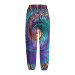 Abstract Fractal Print Fleece Lined Knit Pants