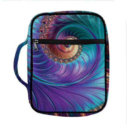 Abstract Fractal Print Front Pocket Bible Bag