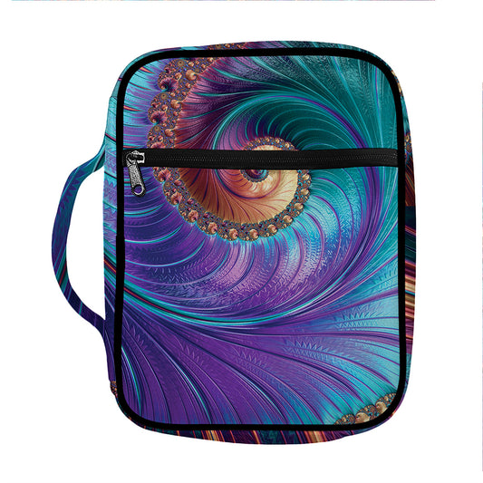 Abstract Fractal Print Front Pocket Bible Bag