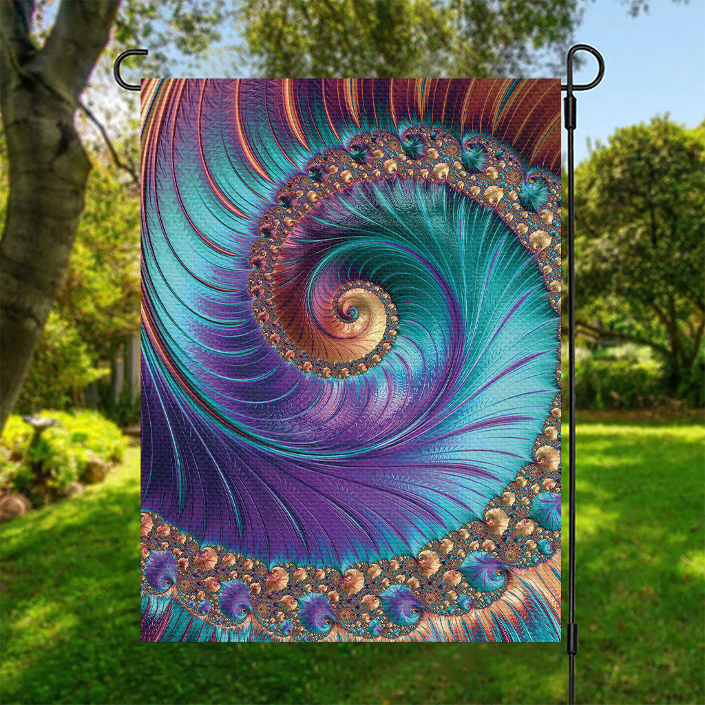Abstract Fractal Print Garden Flag