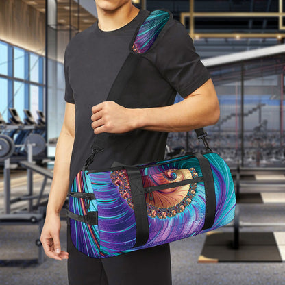 Abstract Fractal Print Gym Bag