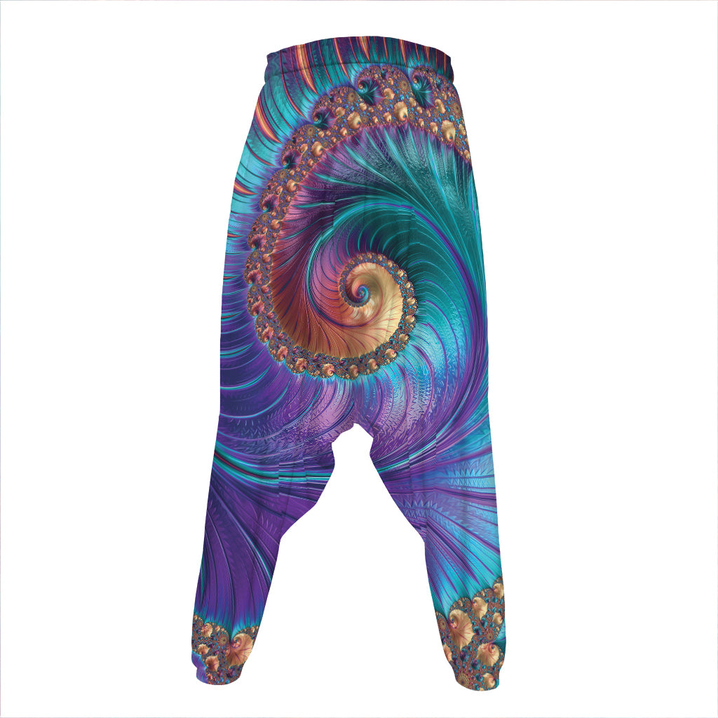 Abstract Fractal Print Hammer Pants
