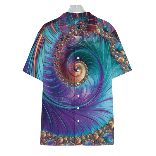 Abstract Fractal Print Hawaiian Shirt