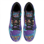 Abstract Fractal Print High Top Leather Sneakers