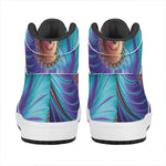 Abstract Fractal Print High Top Leather Sneakers