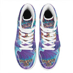 Abstract Fractal Print High Top Leather Sneakers