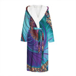 Abstract Fractal Print Hooded Bathrobe