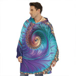 Abstract Fractal Print Hoodie Blanket