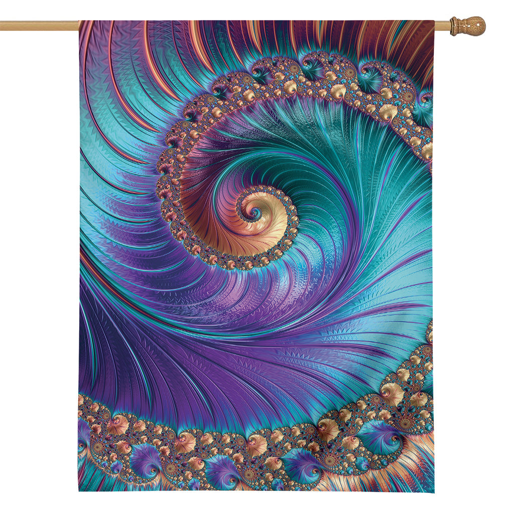 Abstract Fractal Print House Flag