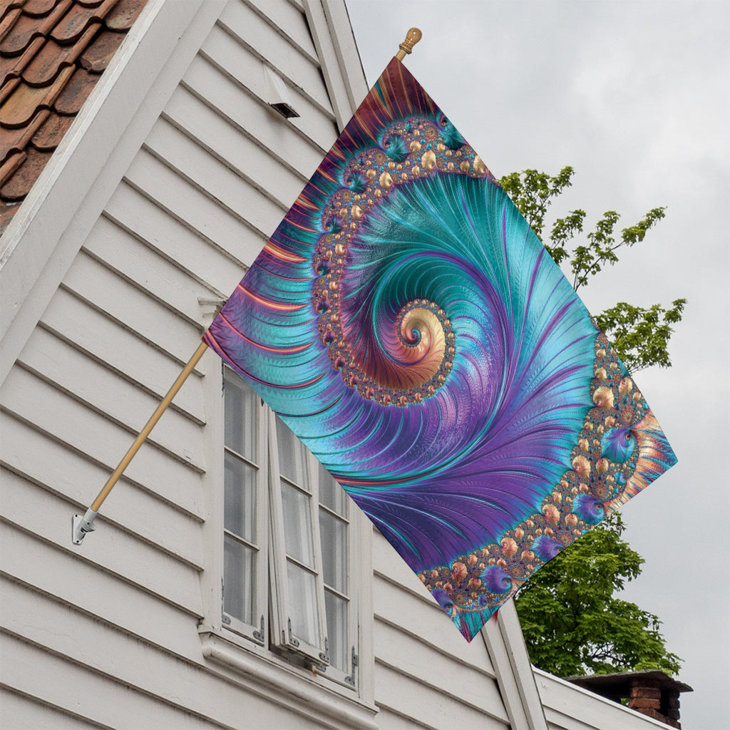 Abstract Fractal Print House Flag