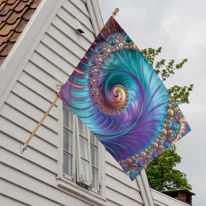 Abstract Fractal Print House Flag