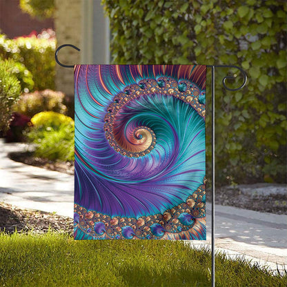 Abstract Fractal Print House Flag