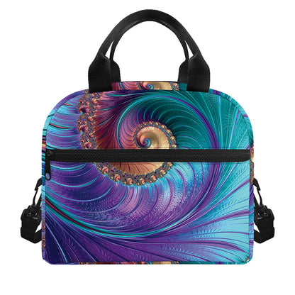 Abstract Fractal Print Insulated Lunch Bag