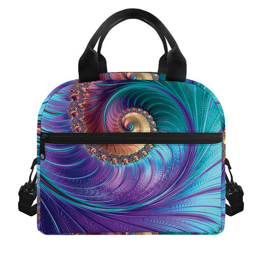 Abstract Fractal Print Insulated Lunch Bag