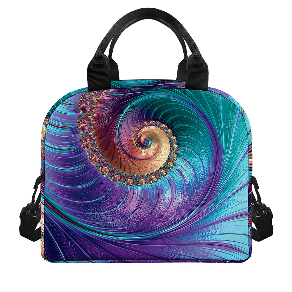 Abstract Fractal Print Insulated Lunch Bag