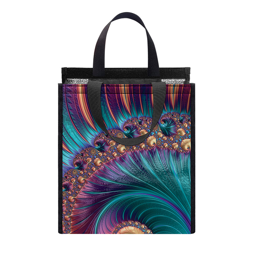 Abstract Fractal Print Insulated Lunch Tote