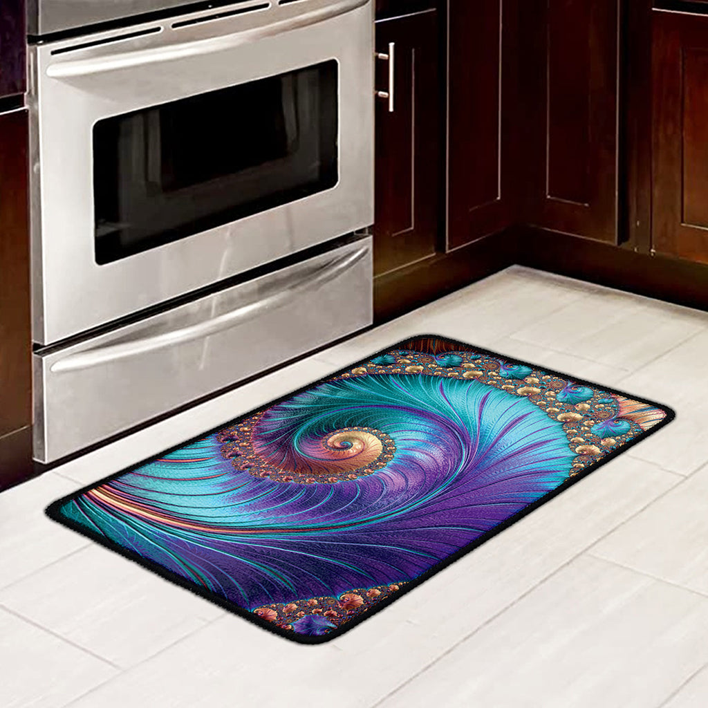 Abstract Fractal Print Kitchen Mat