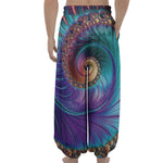 Abstract Fractal Print Lantern Pants