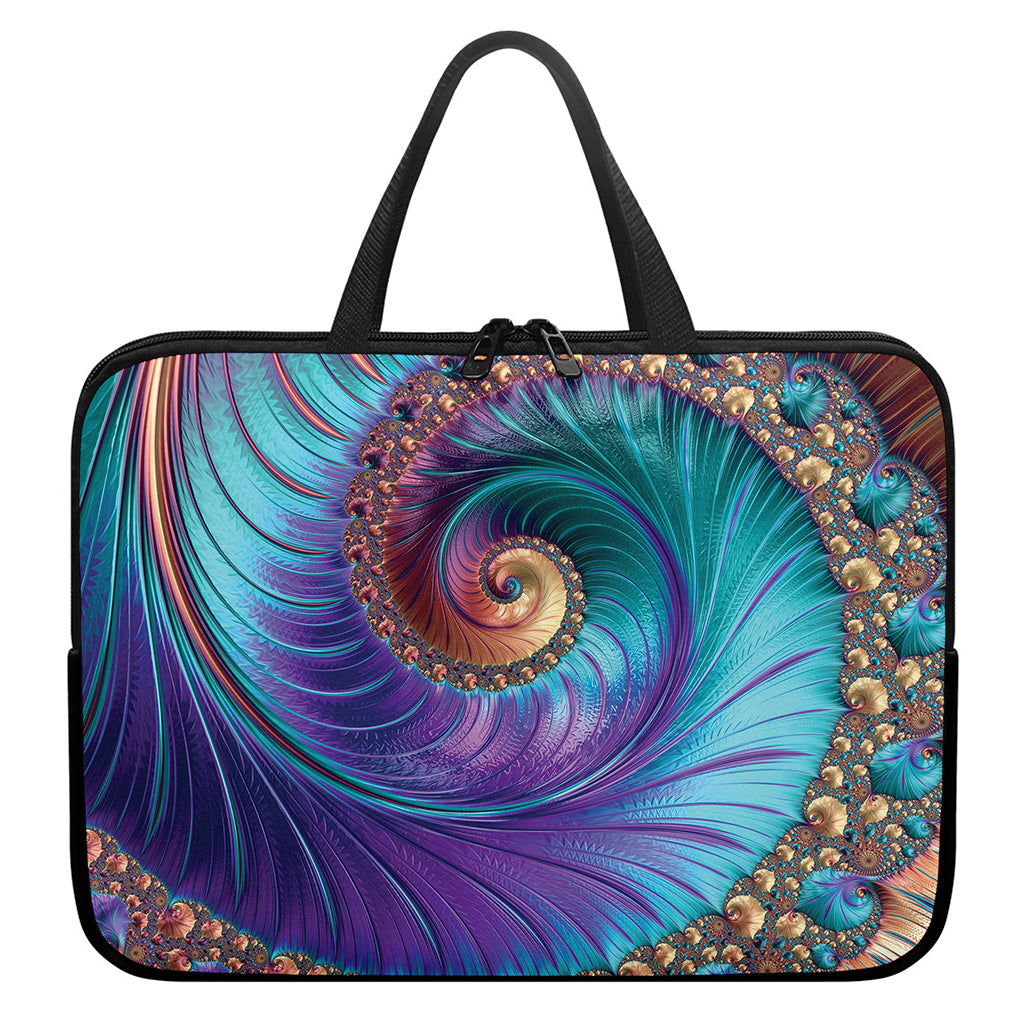 Abstract Fractal Print Laptop Sleeve With Handle