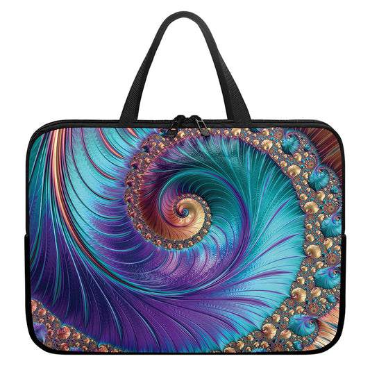 Abstract Fractal Print Laptop Sleeve With Handle