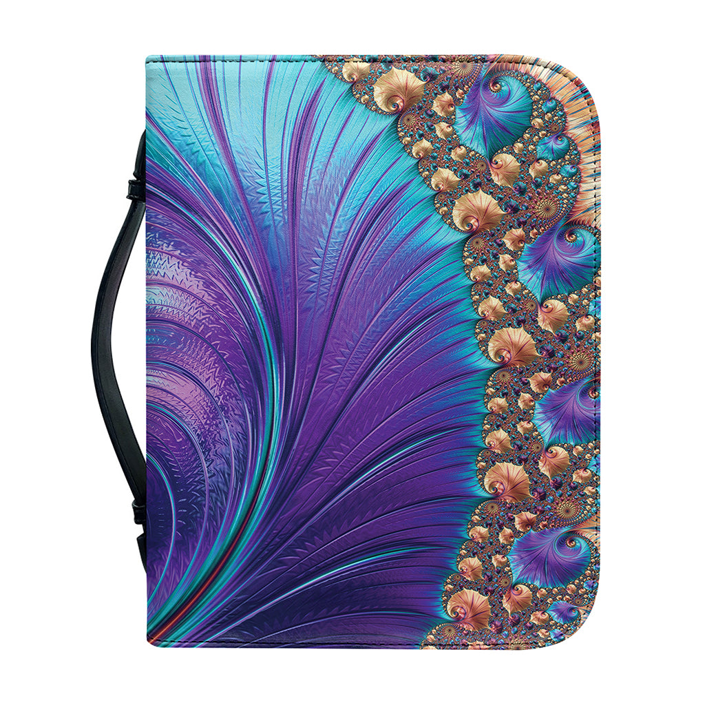 Abstract Fractal Print Leather Bible Cover