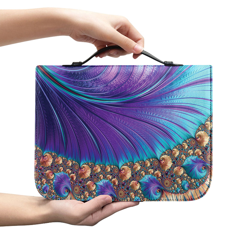 Abstract Fractal Print Leather Bible Cover