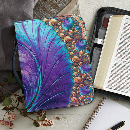 Abstract Fractal Print Leather Bible Cover