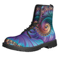 Abstract Fractal Print Lace-Up Boots
