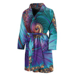 Abstract Fractal Print Men's Bathrobe