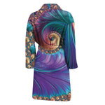 Abstract Fractal Print Men's Bathrobe