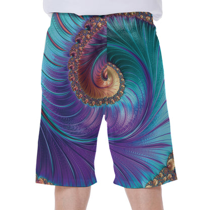 Abstract Fractal Print Men's Beach Shorts