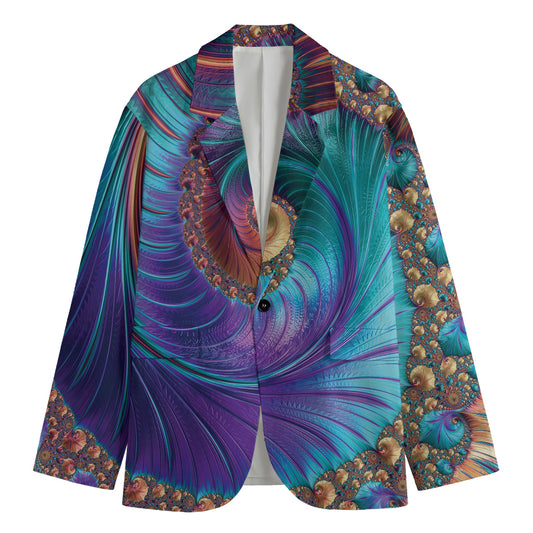 Abstract Fractal Print Men's Blazer