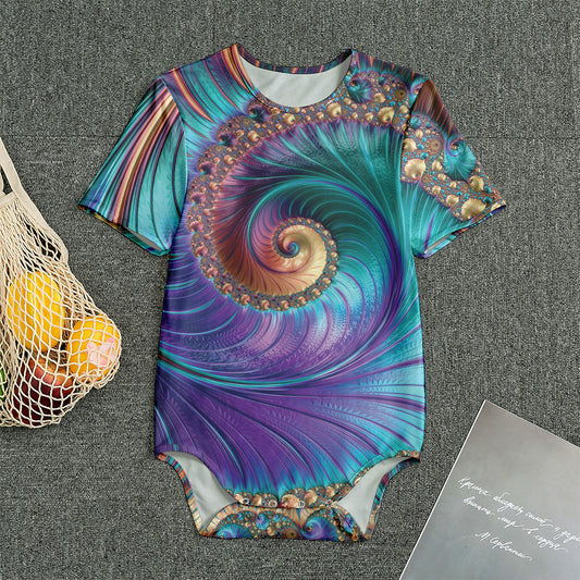 Abstract Fractal Print Men's Bodysuit