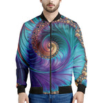 Abstract Fractal Print Men's Bomber Jacket