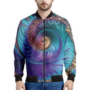 Abstract Fractal Print Men's Bomber Jacket