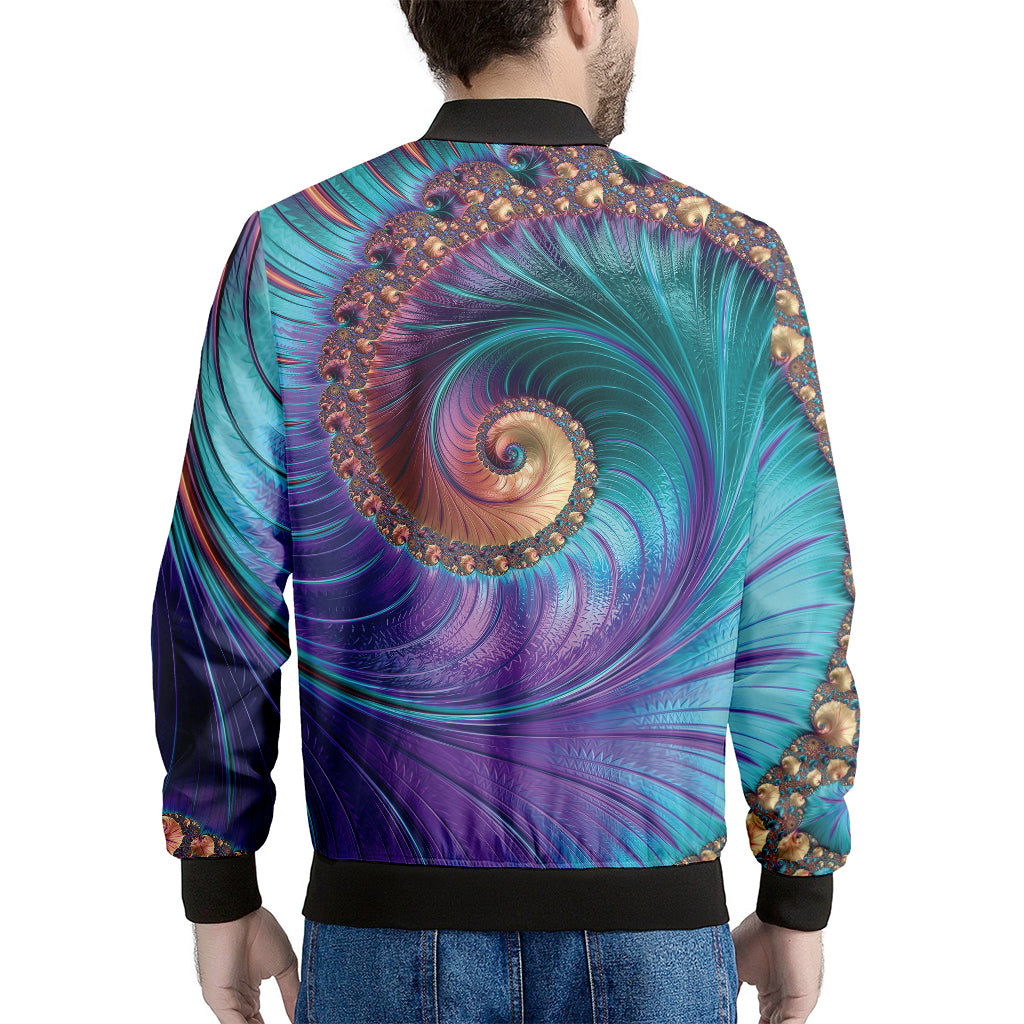 Abstract Fractal Print Men's Bomber Jacket