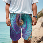 Abstract Fractal Print Men's Cargo Shorts